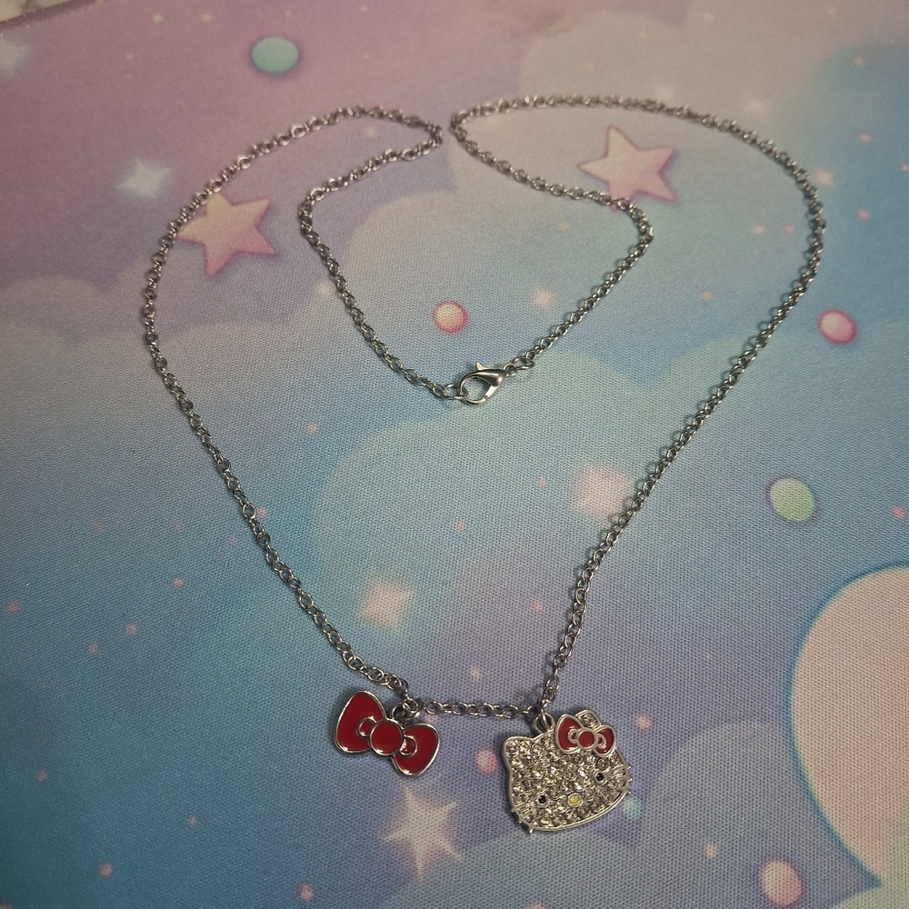 Hello Kitty Rhinestone Charm Necklace - Picture 3 of 4
